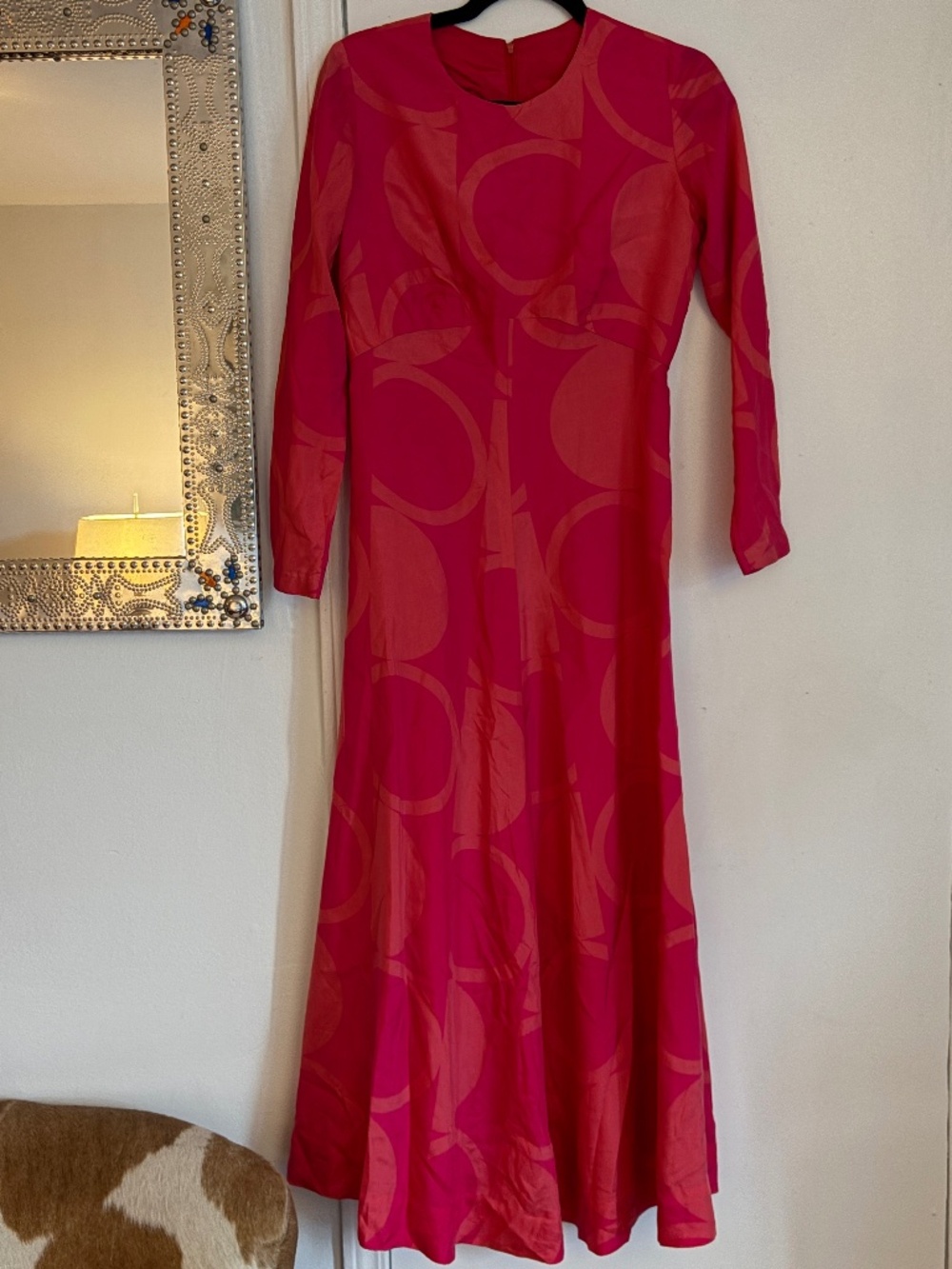 Vintage 60s Silk Maxi Op Art dress